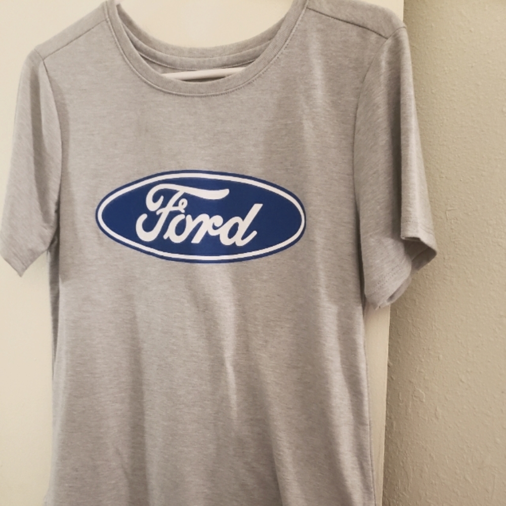 Ford Gray Tee with Blue Oval Logo